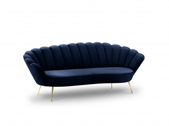 Sametová sedačka Varenne, královská modrá, zlaté nohy