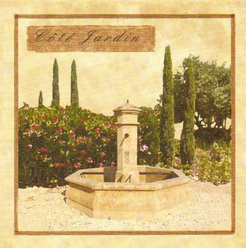 Obrázek 30x30, kašna II., rám bílý s patinou