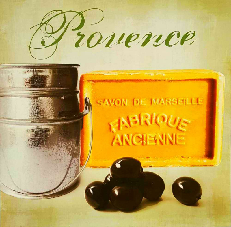 Obrázek 30x30, mýdlo oliva I., rám bílý s patinou