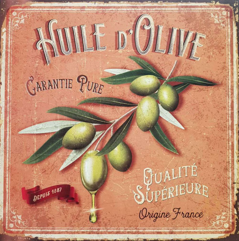 Obrázek 30x30, olivy III., rám bílý s patinou