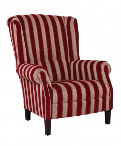 Křeslo Francis, látkový potah zlato-červených pruhů
