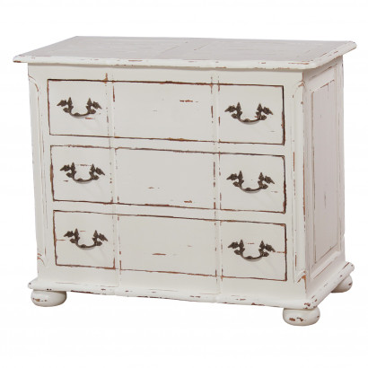 Komoda Bombe, bílá patina