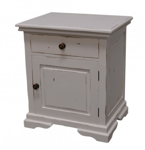 Noční stolek Homestead, bílá patina