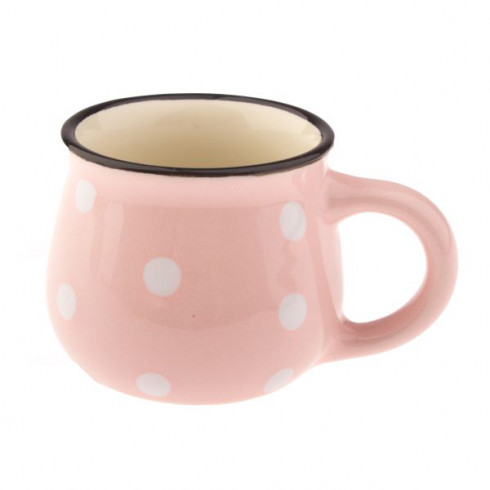 Keramický hrnek s puntíky  lososový, 75ml