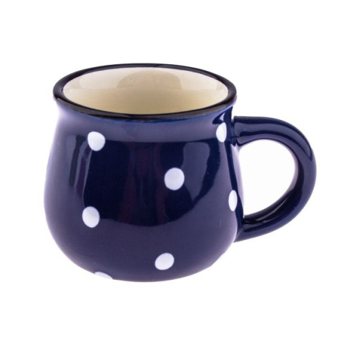 Keramický hrnek s puntíky modrý, 75ml