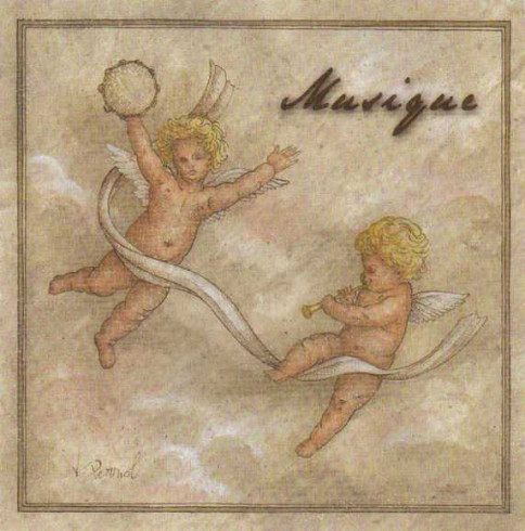 Obrázek 30x30, andělská hudba, rám SM1