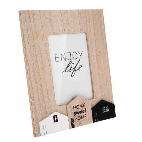 Dřevěný fotorámeček. domečky