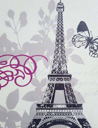 Obrázek 17x22, paris II., rám bílý s patinou