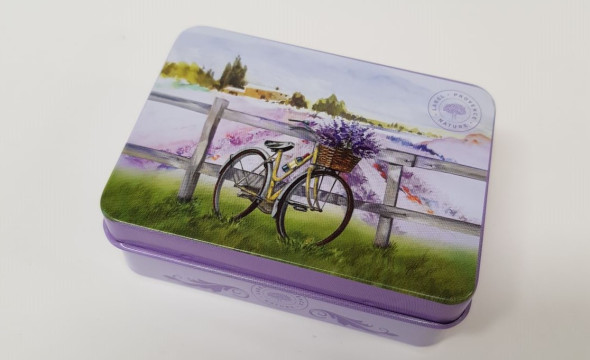 Mýdlo BIO levandule - kolo, 60g, kov. krabička