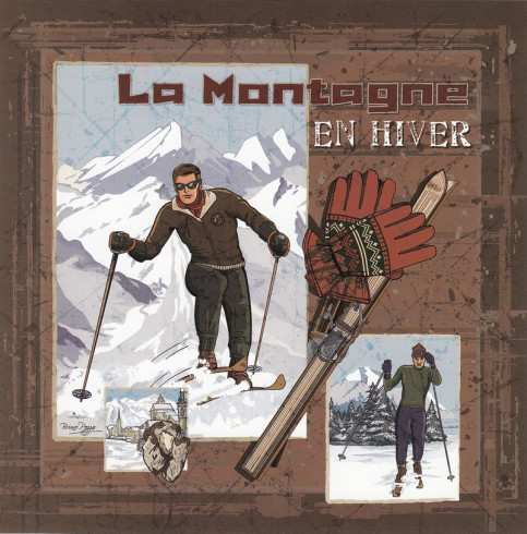 Obrázek 20x20, hory v zimě, rám SM1