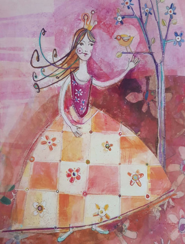 Obrázek 24x30, princezna v růžovém, rám SM1