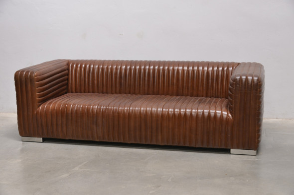 Pohovka Long Beach, tmavě hnědá kůže